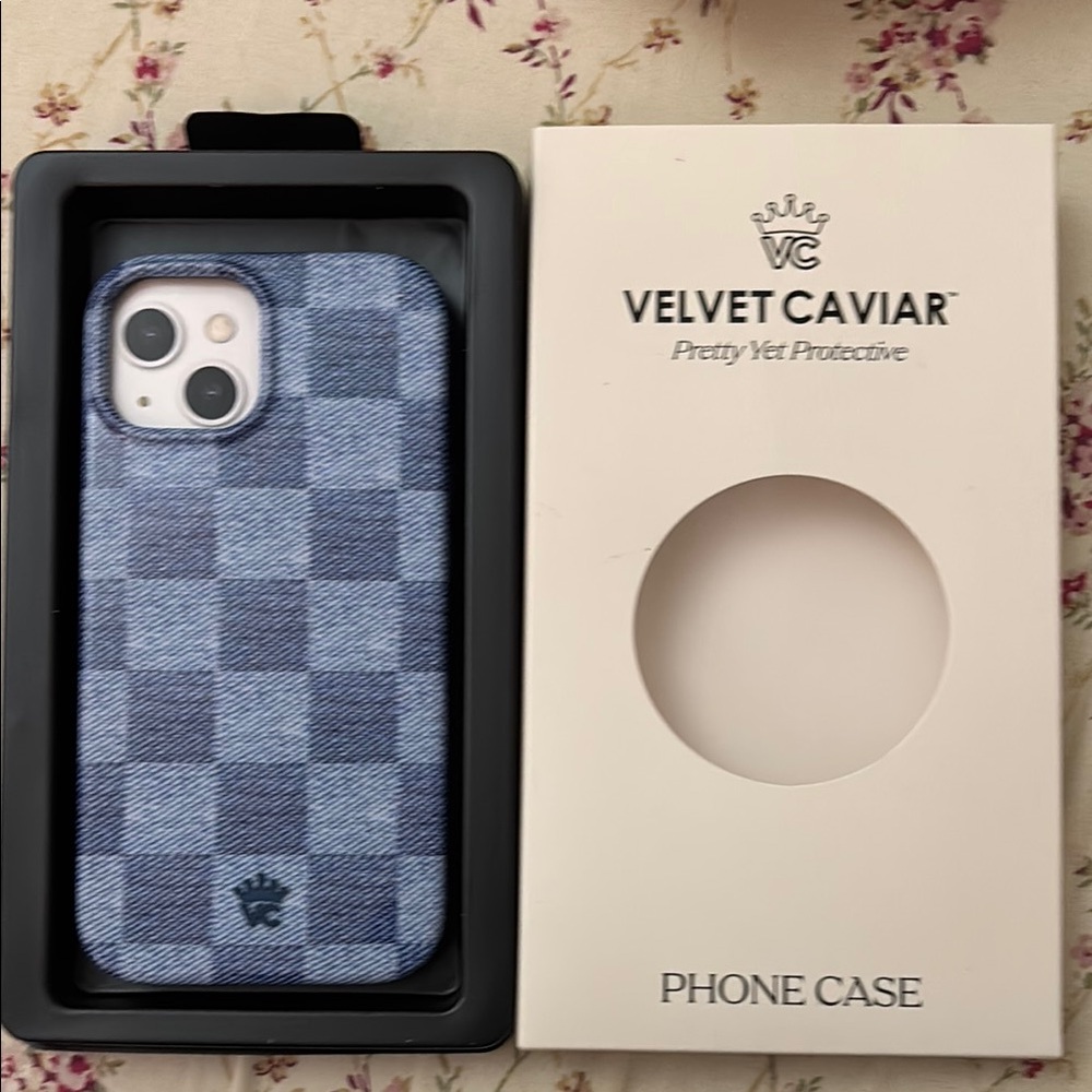 Velvet Caviar Blue Textured iPhone 15 Case
